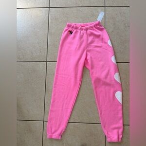 Aviator Nation - Pink Heart Side Sweatpants XS